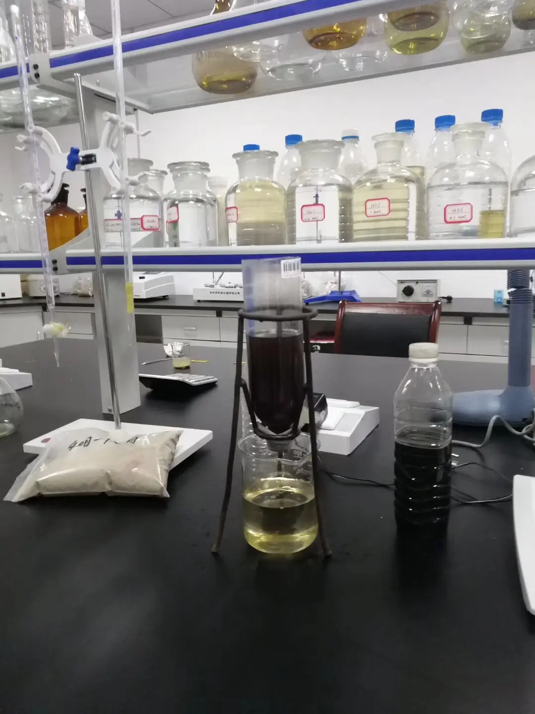 Industrial Mineral Applications for Filtration, Adsorption and Desiccant Projects Laboratory filtration setup