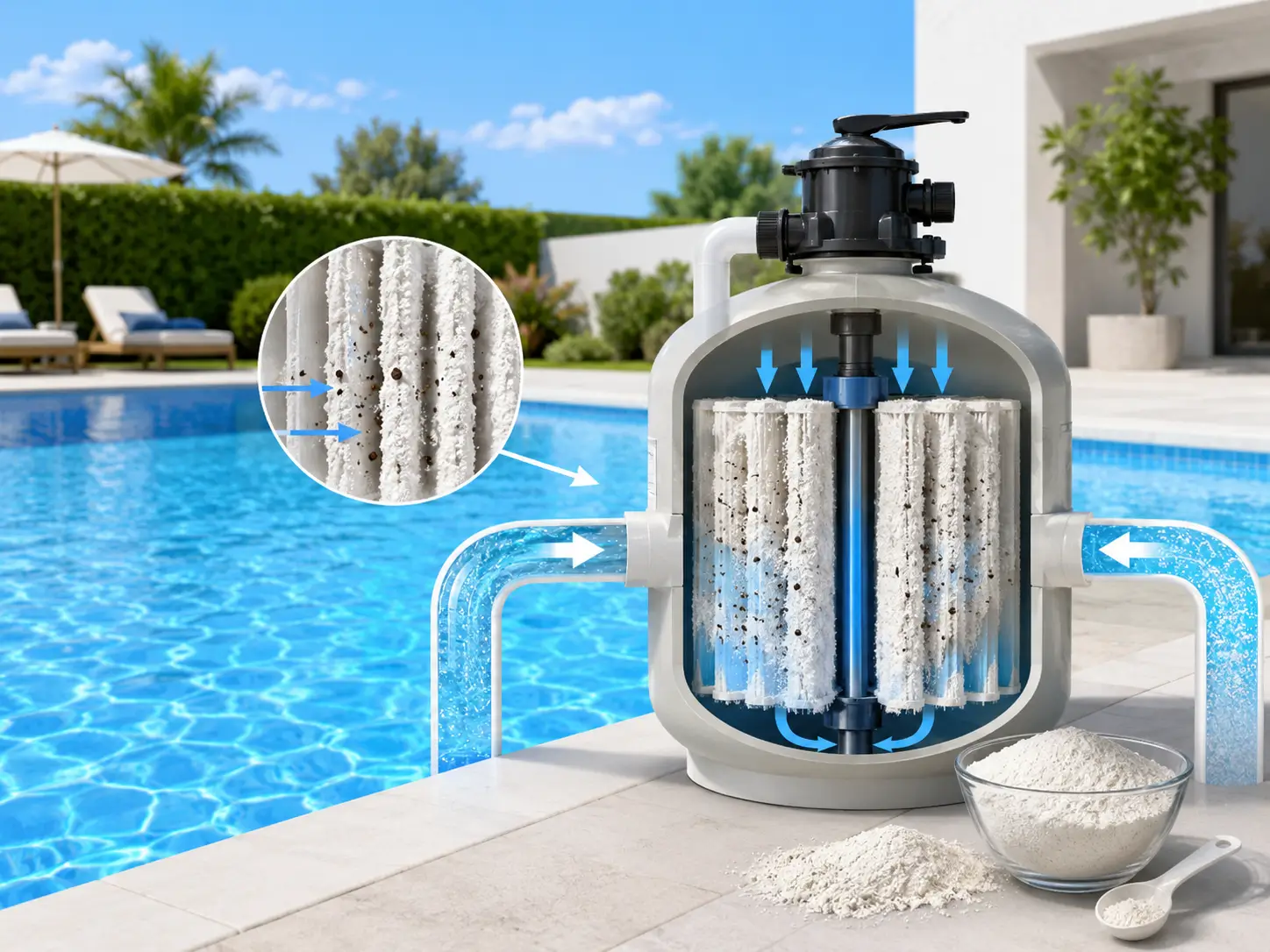 Industrial Mineral Applications for Filtration, Adsorption and Desiccant Projects Diatomaceous earth in swimming pool filtration