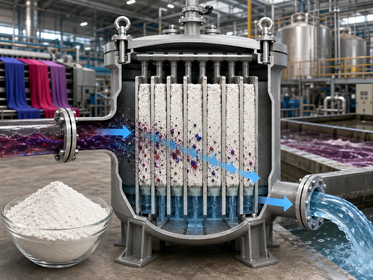 Industrial Mineral Applications for Filtration, Adsorption and Desiccant Projects Diatomaceous earth in textile filtration